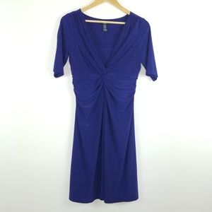 Chaps Blue Twist Front Stretchy Dress Size Medium